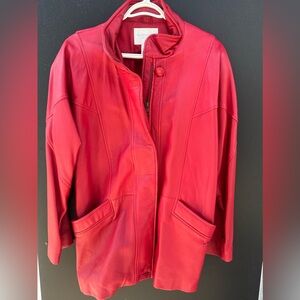 red leather jacket